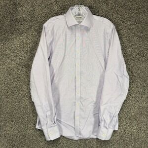 Twillory Dress Shirt Mens 16-36/37 Tailored‎ Fit Purple Safe Cotton Button Up
